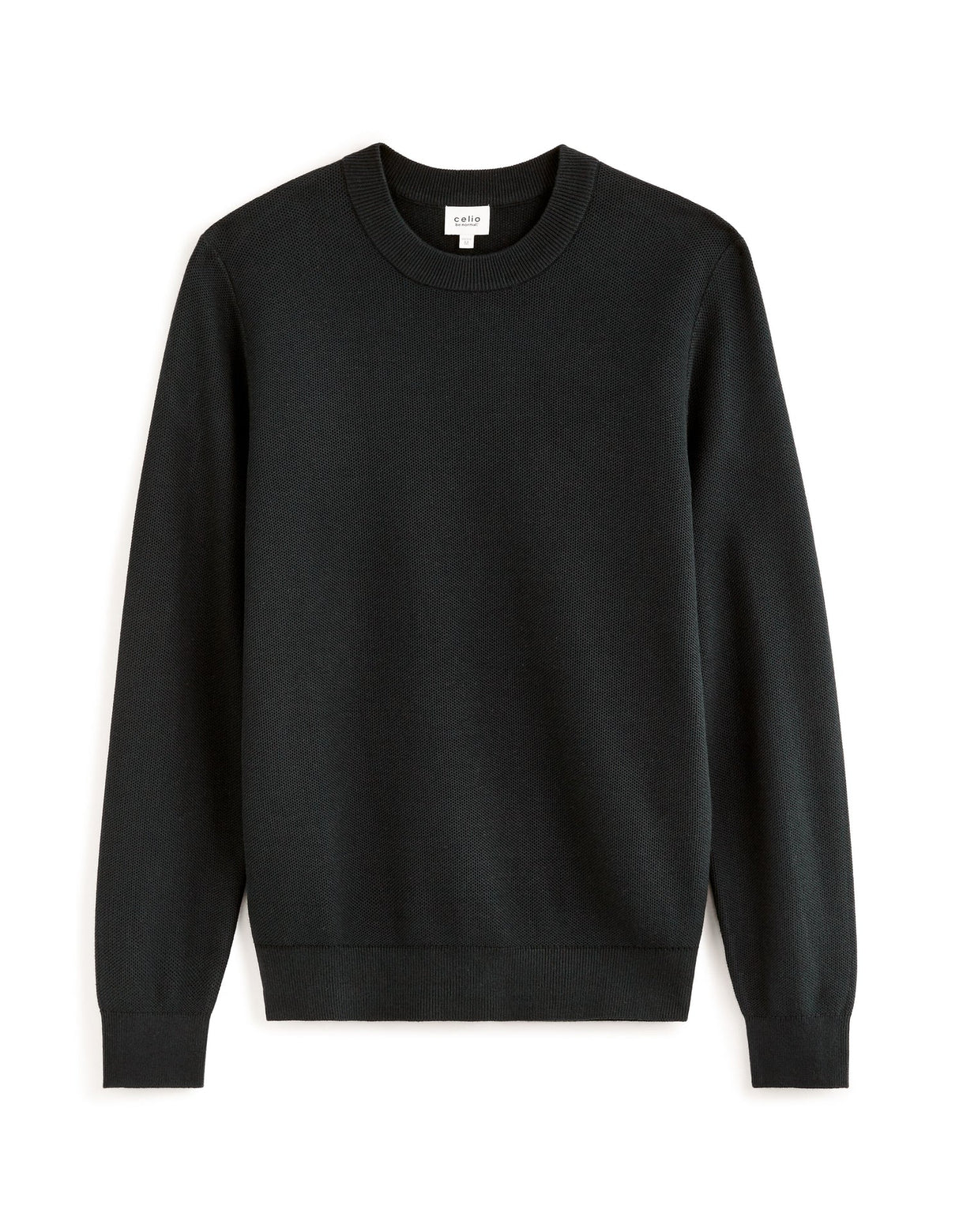 100% cotton crew neck sweater - black - Runner