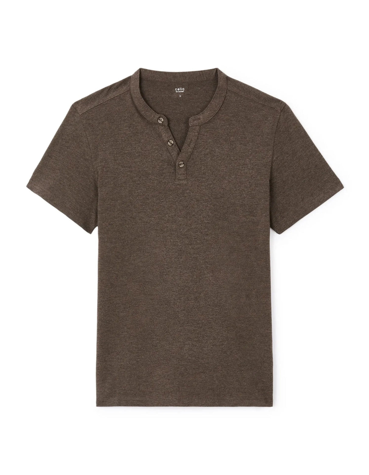 100% Cotton Straight Neck T-Shirt - Brown - Runner