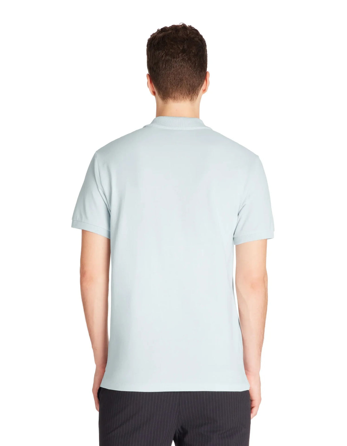 100% Cotton Straight Polo Shirt - Light Blue - Runner