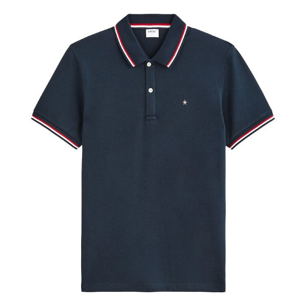 CELIO Slim Pique Polo Shirt In Stretch Cotton