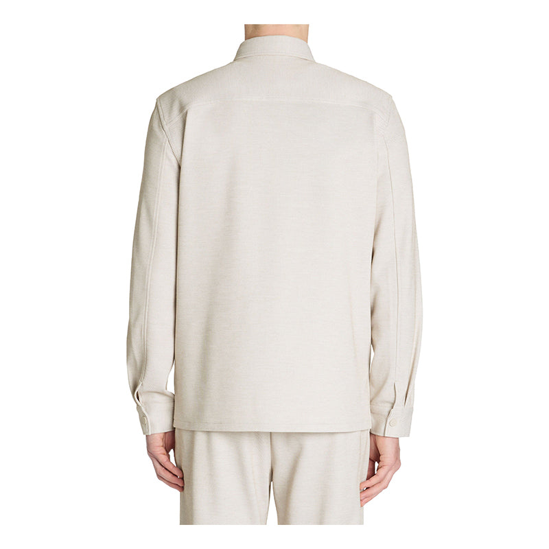 Textured 2-Pocket Overshirt - Beige
