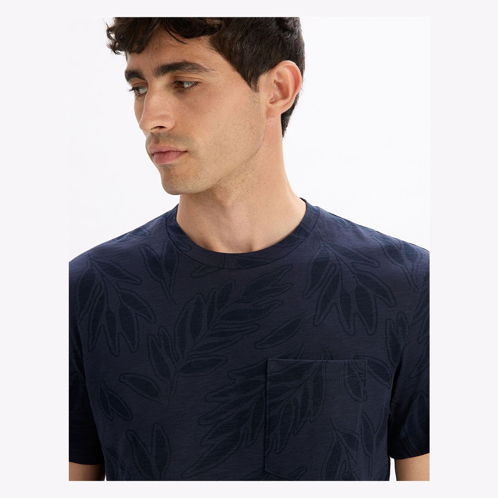 Straight Round Neck T-Shirt 100% Cotton - Navy