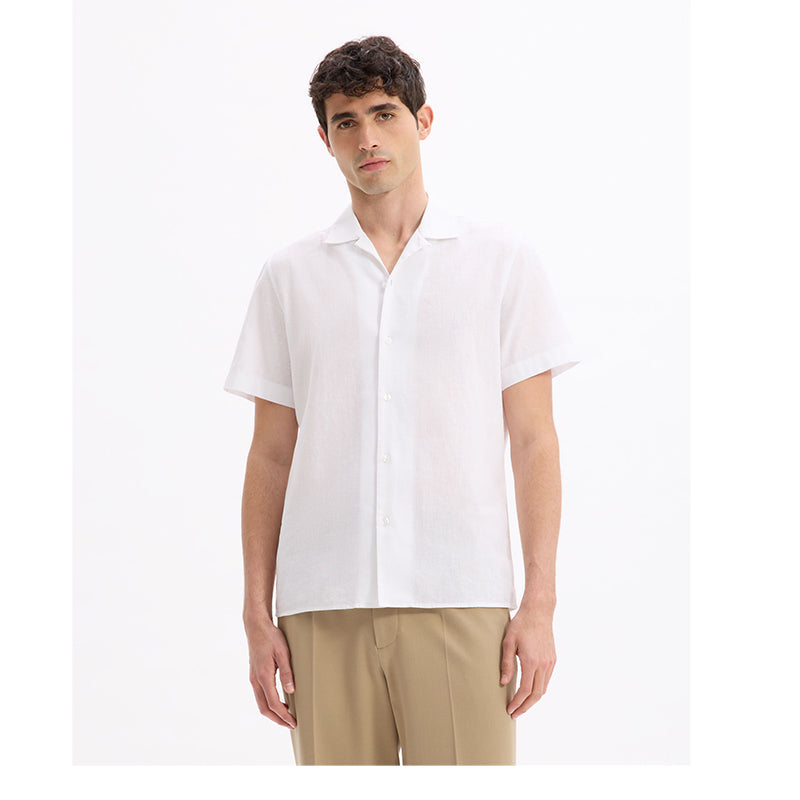 Regular Linen And Cotton Shirt - White