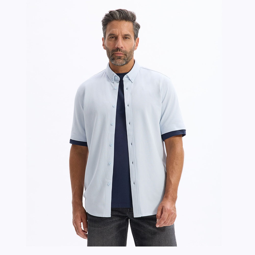 Regular Jersey Pique Shirt - Blue