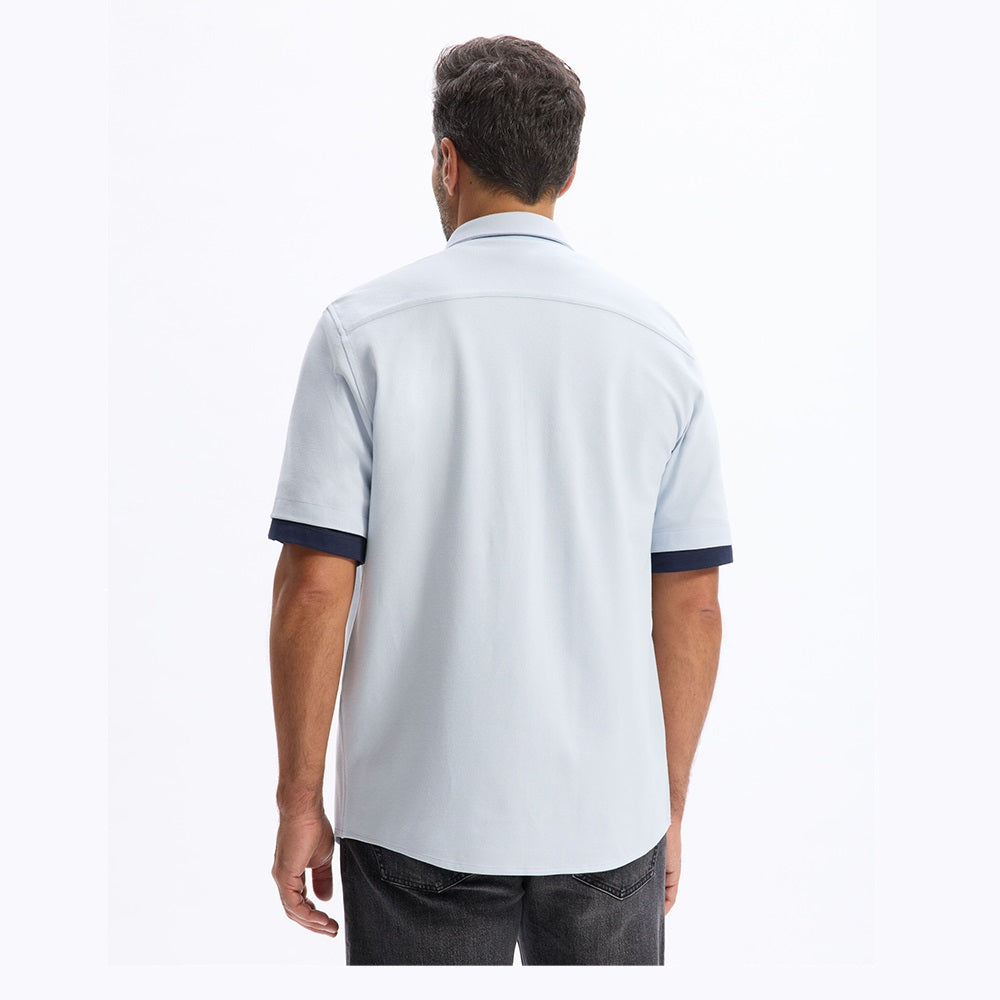 Regular Jersey Pique Shirt - Blue