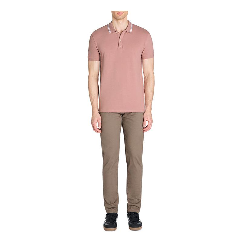 Slim Stretch Cotton Polo Shirt - Pink