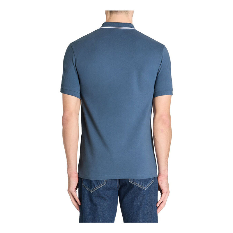 Slim Stretch Cotton Polo Shirt - Dark Blue