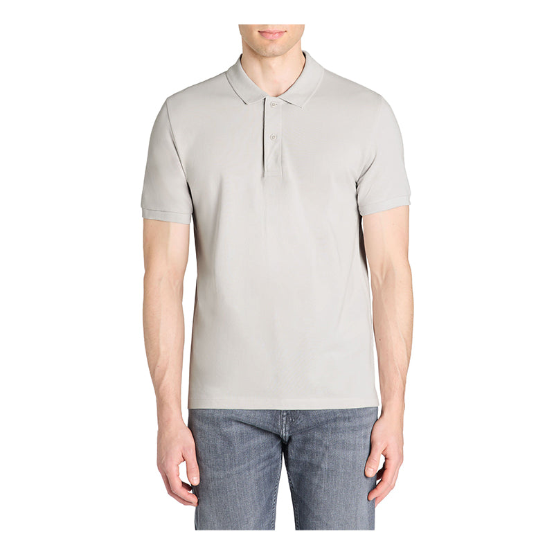 100% Cotton Straight Pique Polo Shirt - Light Grey