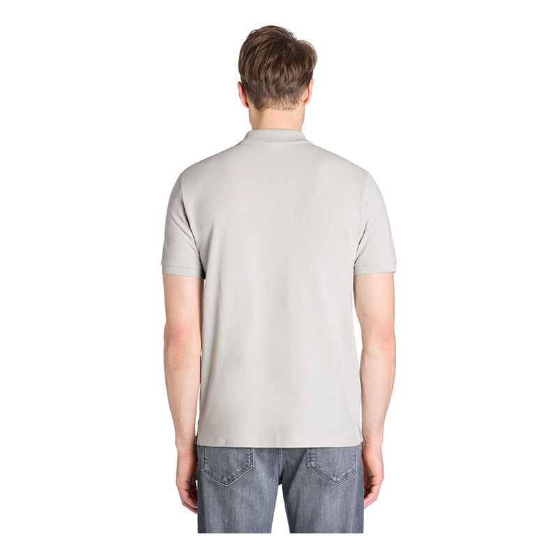 100% Cotton Straight Pique Polo Shirt - Light Grey