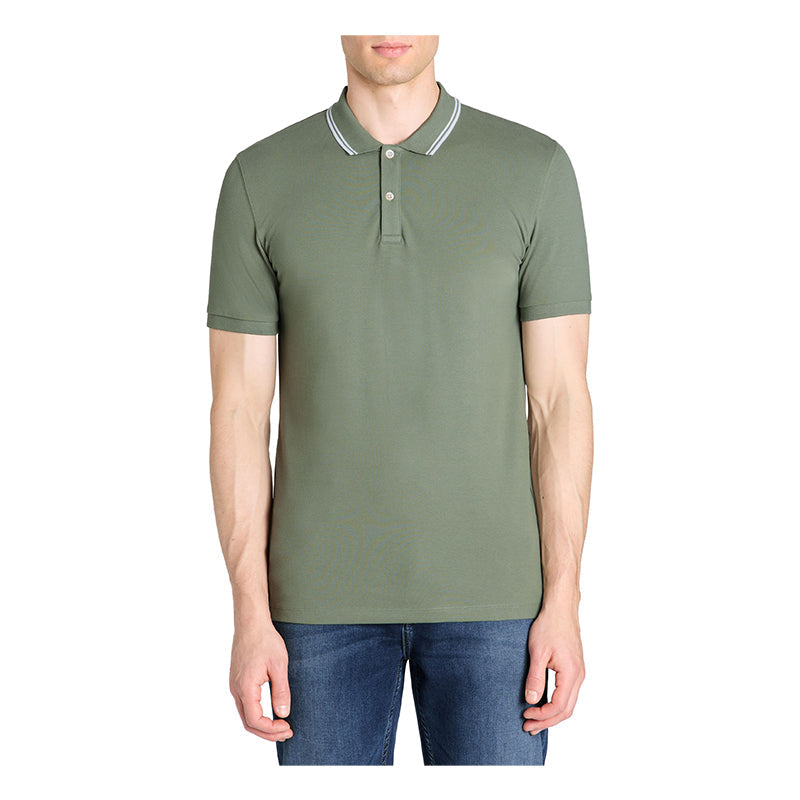 Slim Stretch Cotton Polo Shirt - Light Green