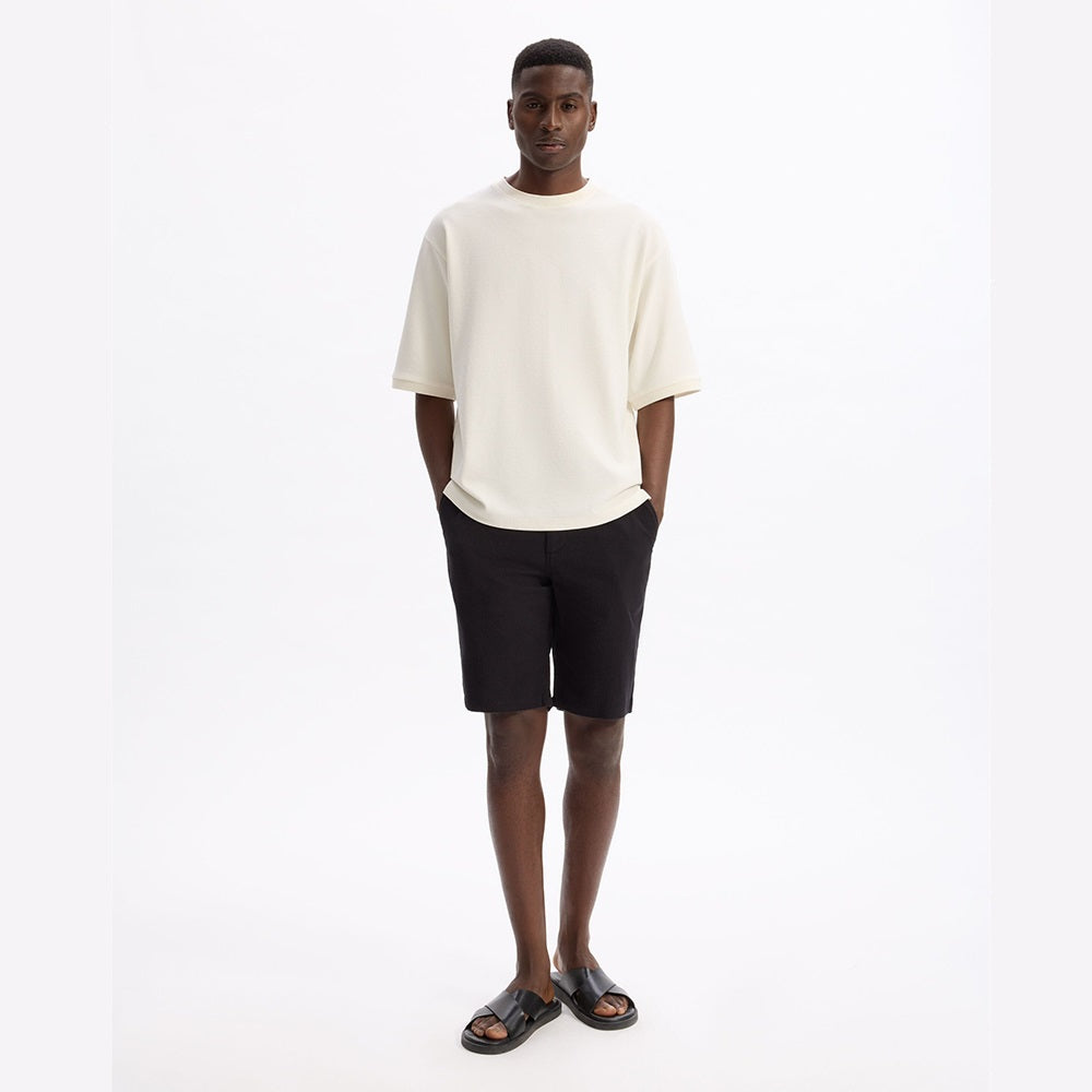 100% Cotton Bermuda Shorts - Black