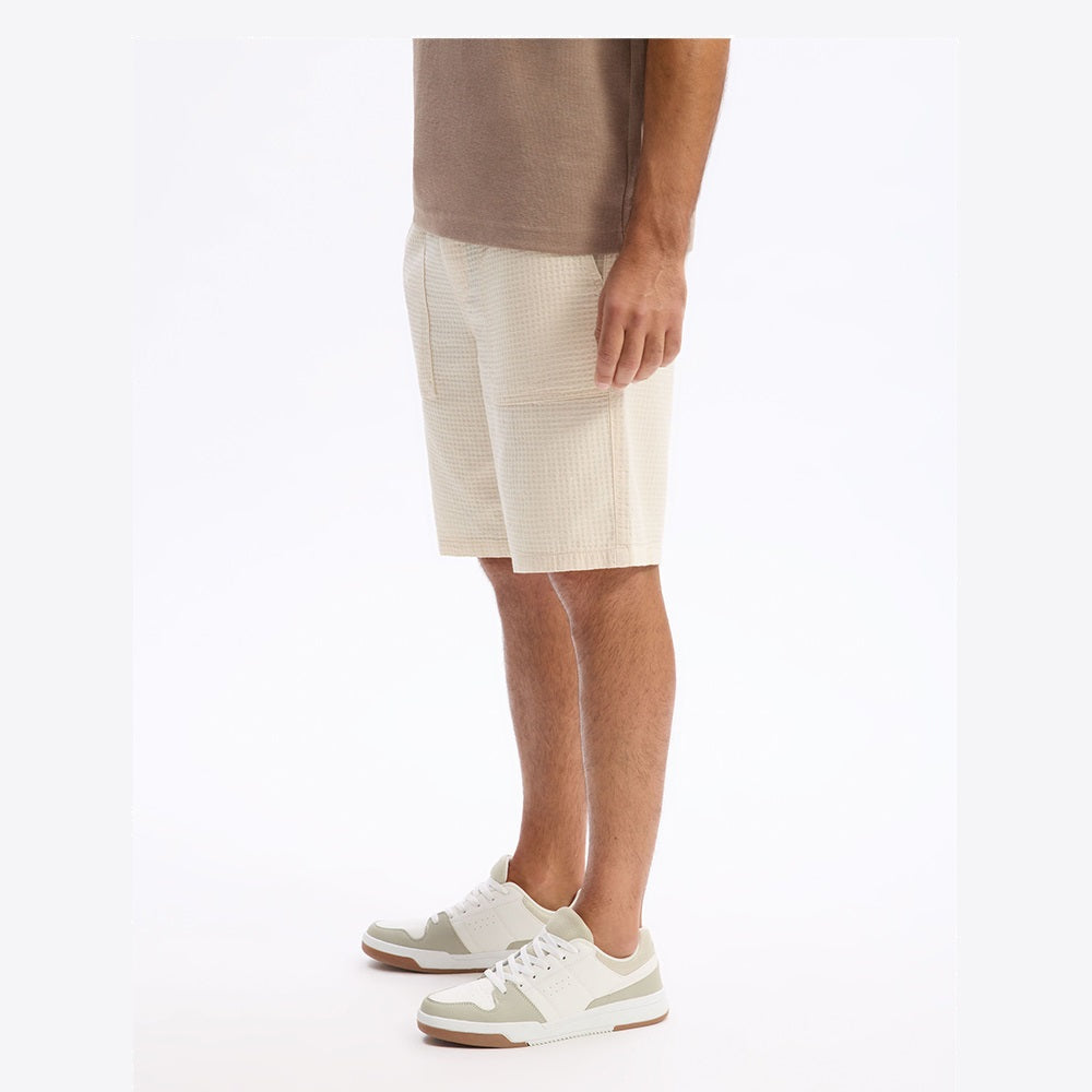 100% Cotton Bermuda Shorts - Beige