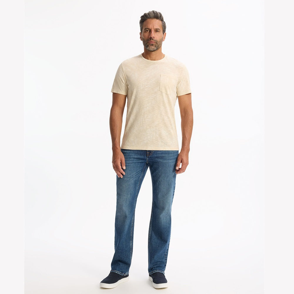 Straight Round Neck T-Shirt 100% Cotton - Beige