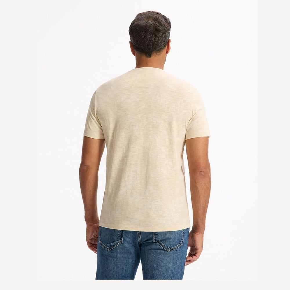 Straight Round Neck T-Shirt 100% Cotton - Beige