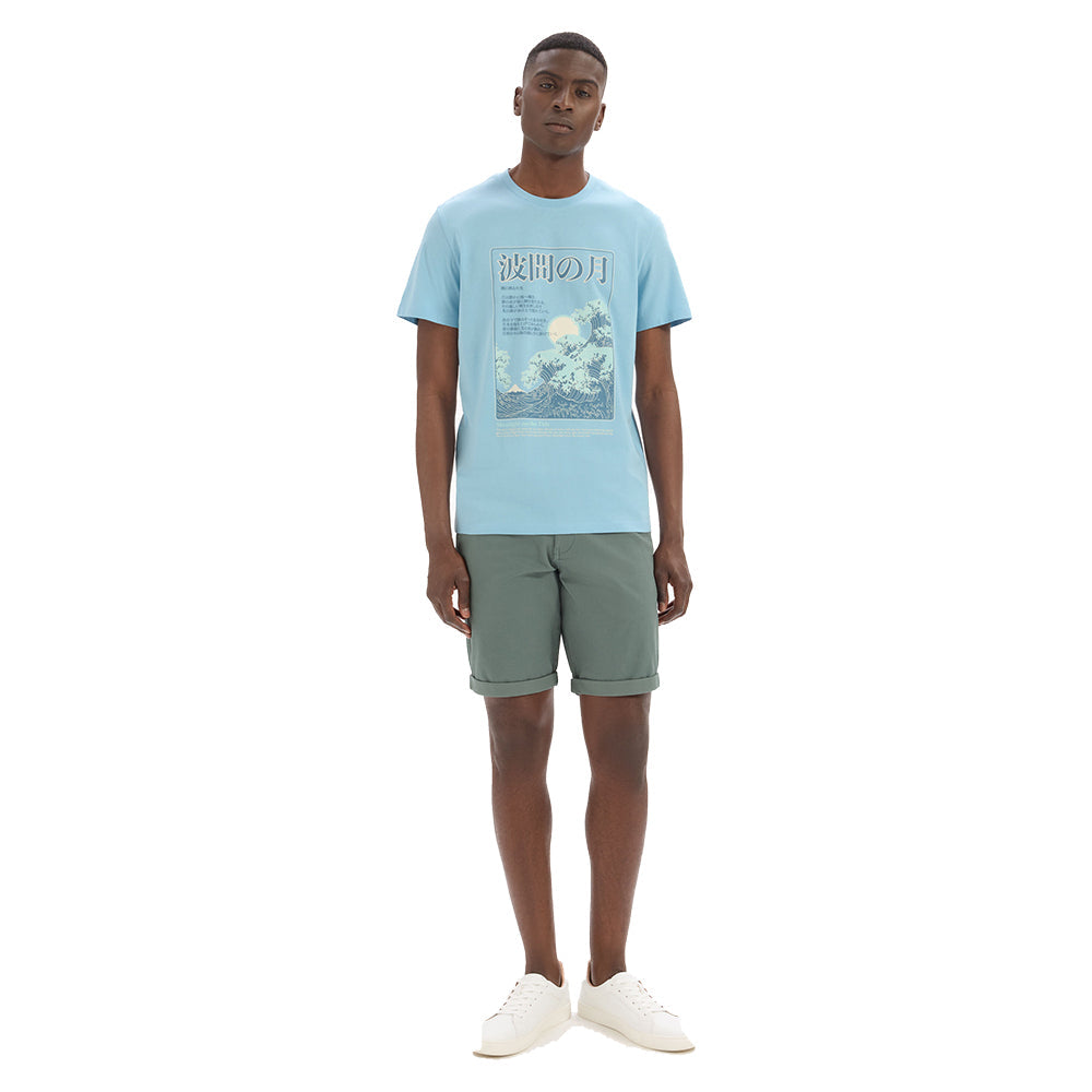 Asian Print Regular Round Neck T-Shirt