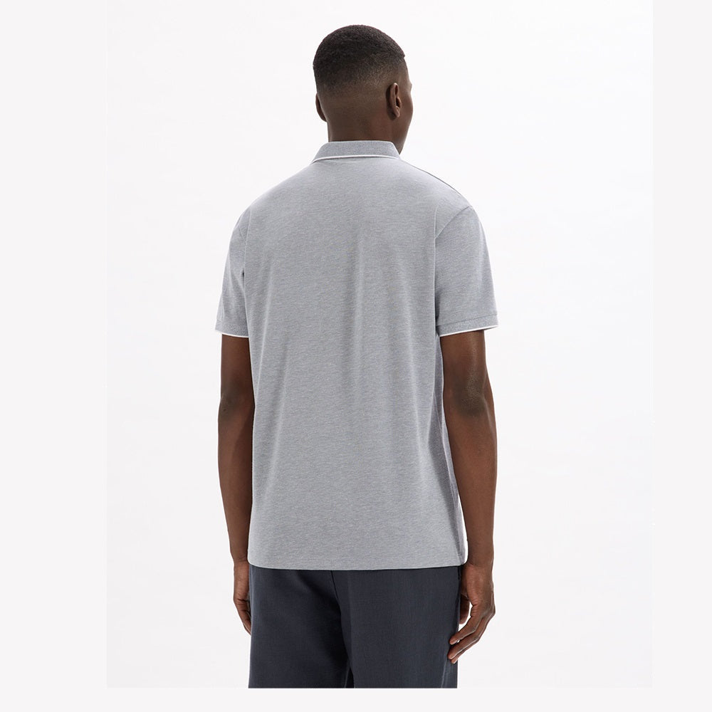 Regular Cotton Blend Polo Shirt - Blue