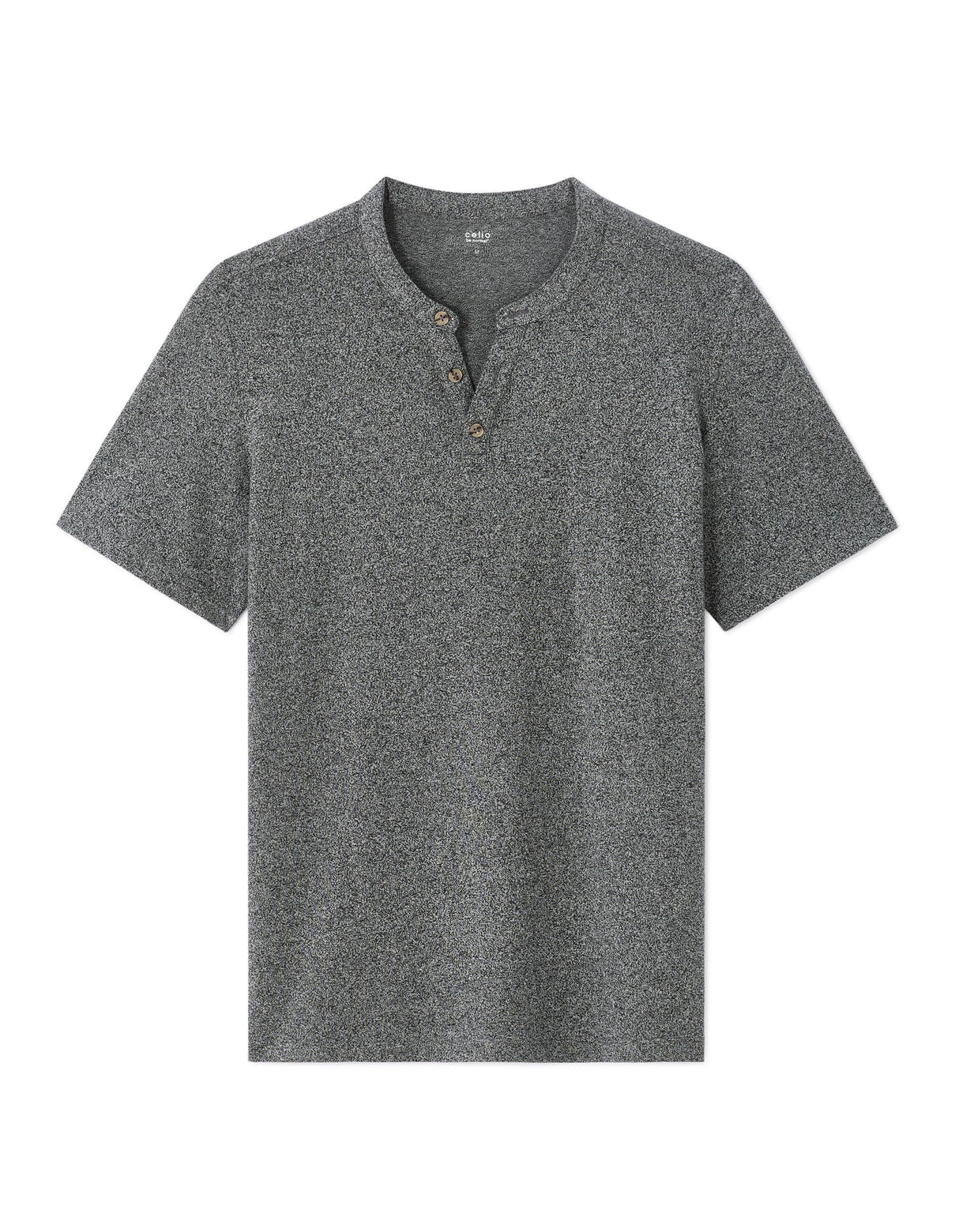 Regular Tunisian-Collar Blended T-Shirt