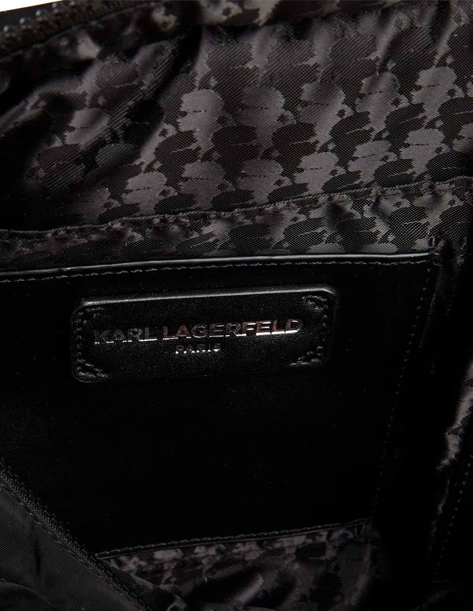 KARL LEGERFELD Women's Black Voyage Cat Sunglasses Quilted Tote Bag KB52