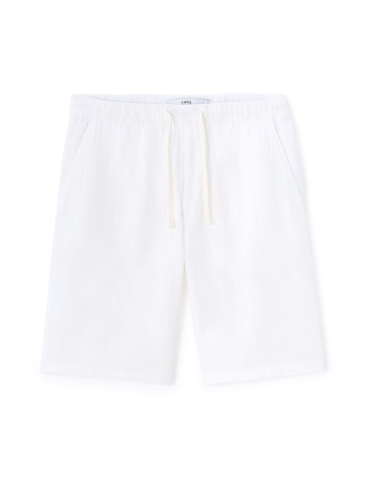 Bermuda shorts 100% cotton gauze - white - Runner