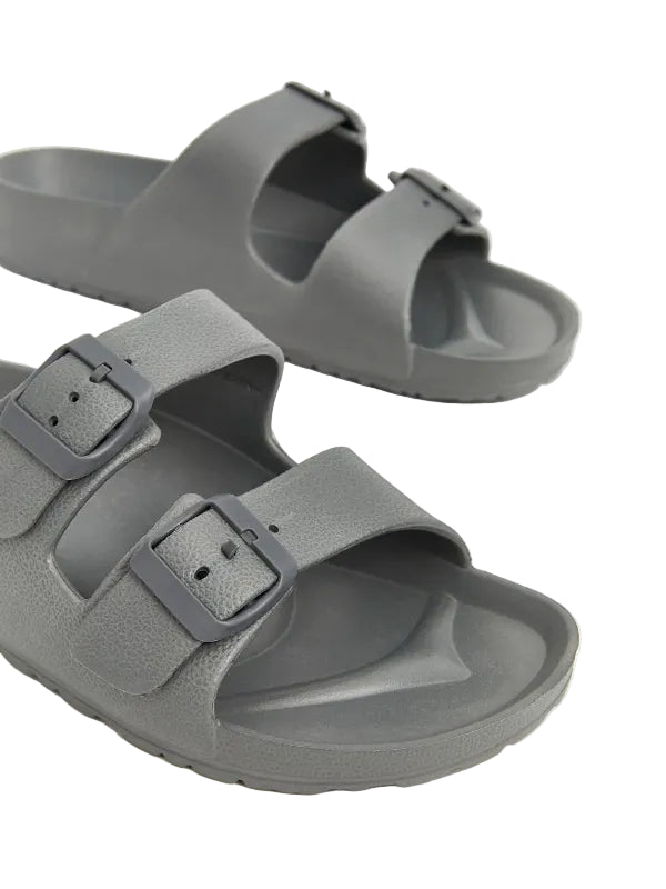BIRKENSTOCK STEPS Faux Leather Double Strap Men's Slippers SLW4 - Runner