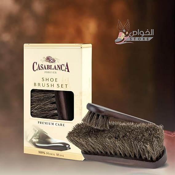 CASABLANCA 100% Horsehair Shoe Brush + Free Plastic Shoe Horn C1 - Runner
