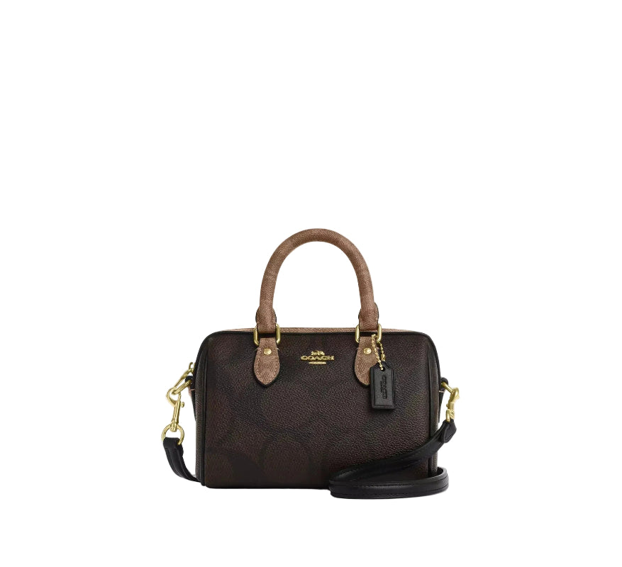 COACH Mini Rowan Crossbody Bag In Blocked Signature HB4 - Runner