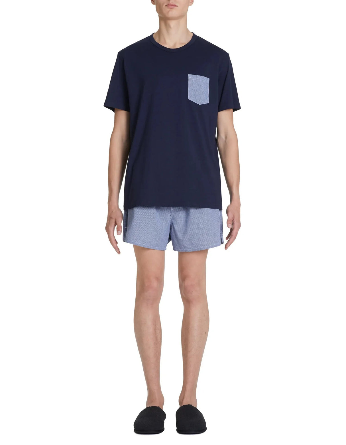 Cotton Short Pajamas - Navy - Runner