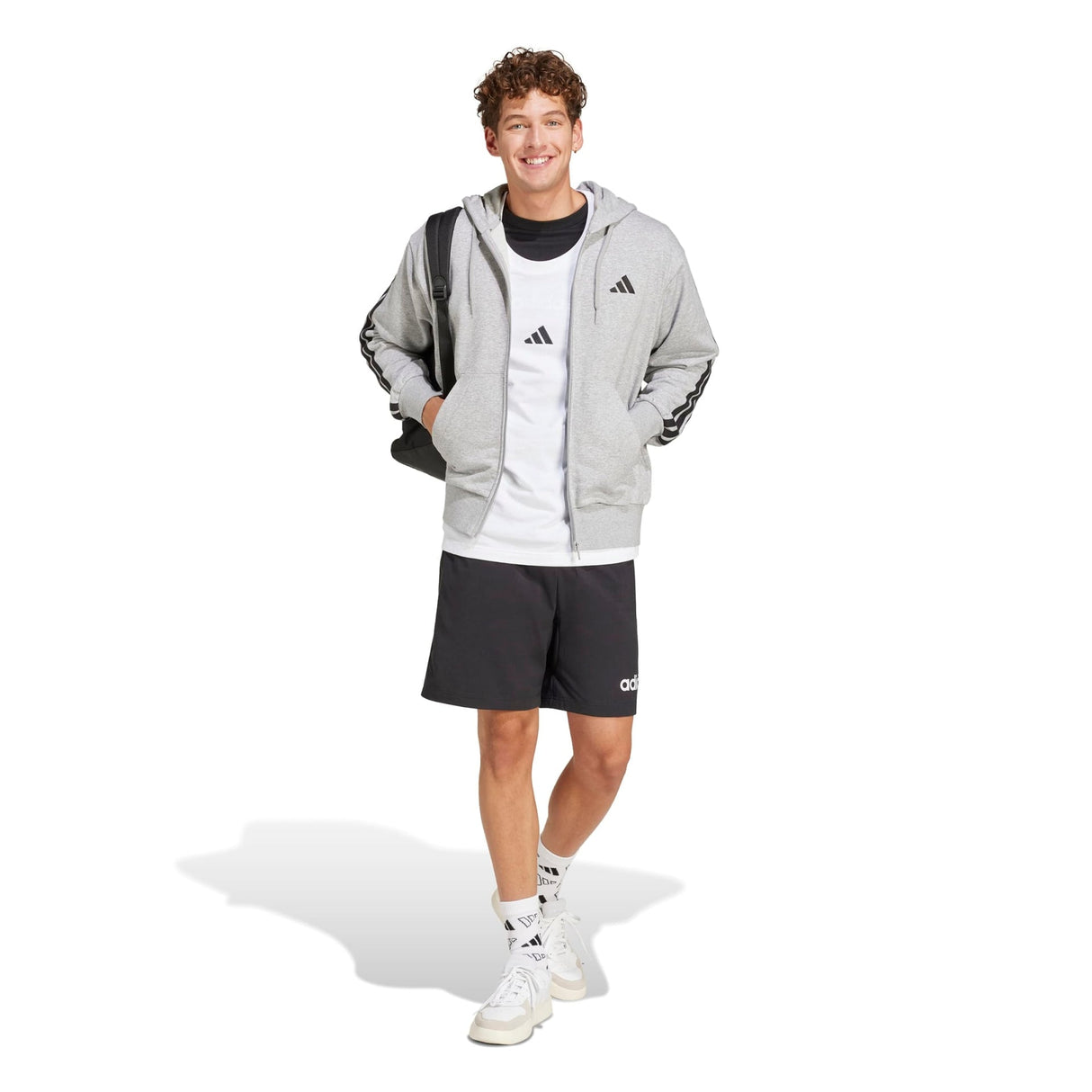 Essentials 3 - Stripes French Terry Full - Zip Hoodie - Runner