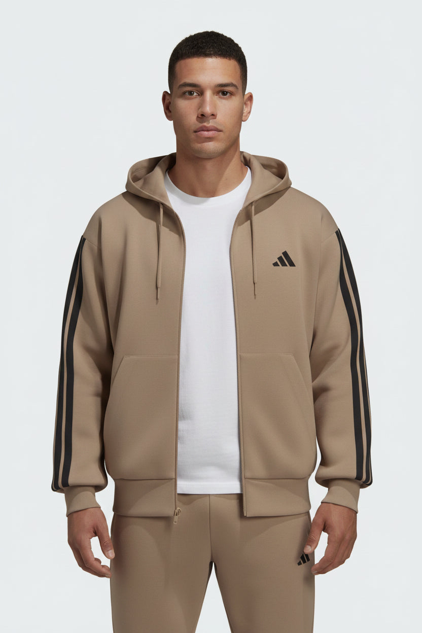 Essentials 3 - Stripes French Terry Full - Zip Hoodie - Runner