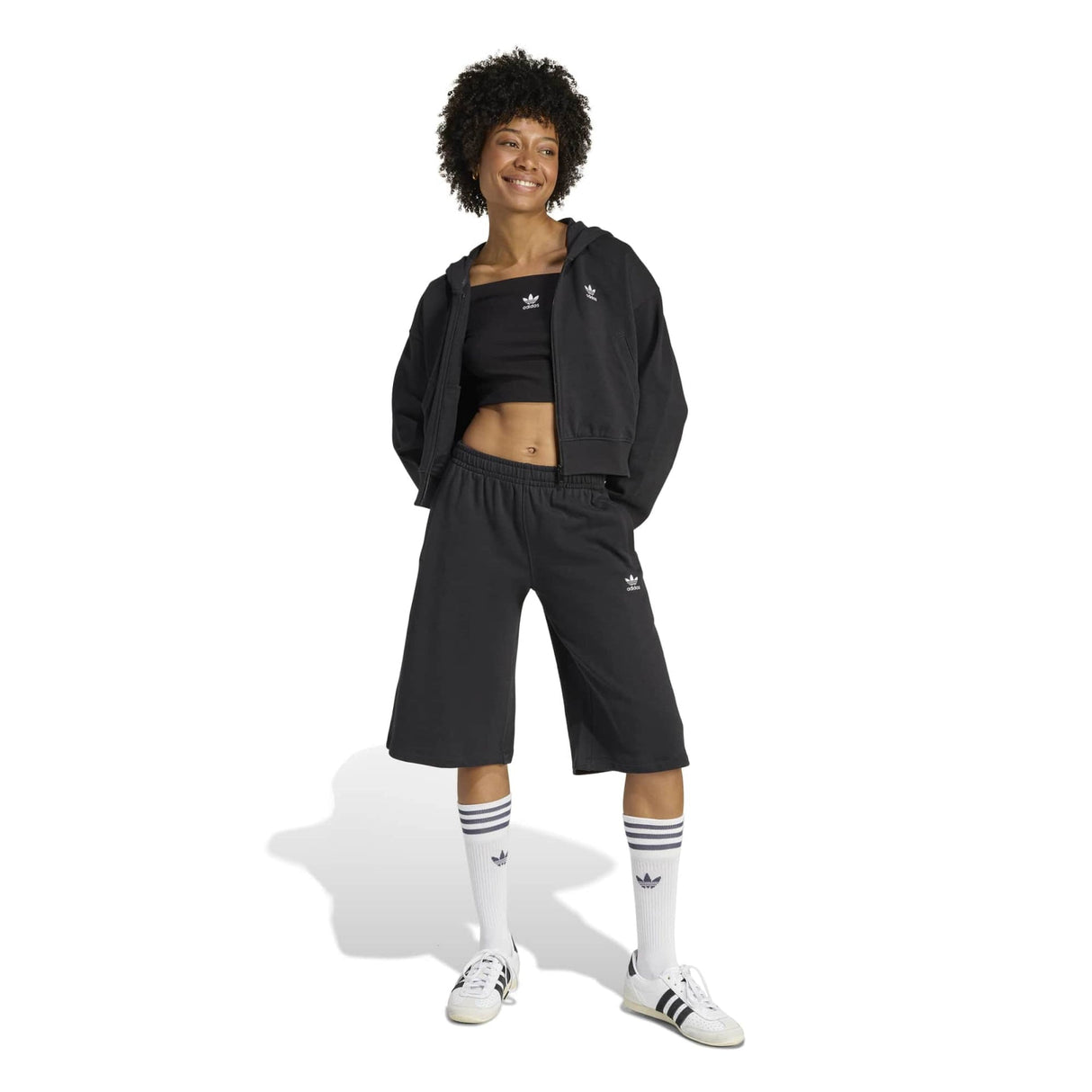 ESSENTIALS FRENCH TERRY CROPPED ZIP HOODIE - Runner