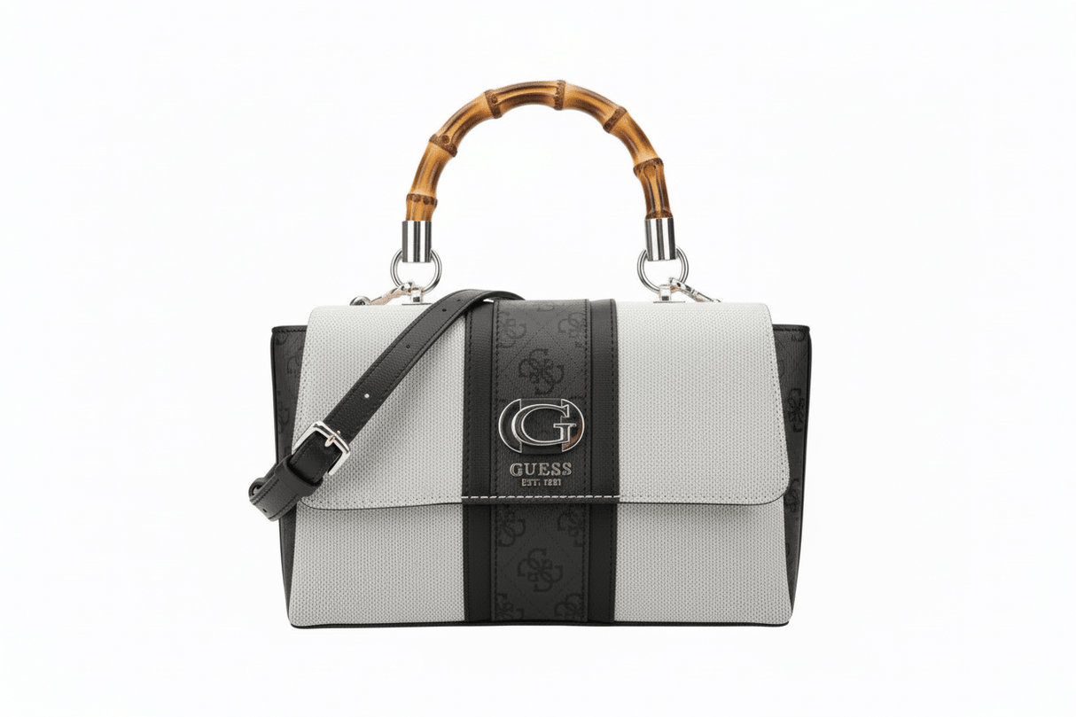 Guess Kerima Bamboo Top Handle Flap Bag GB378 - Runner