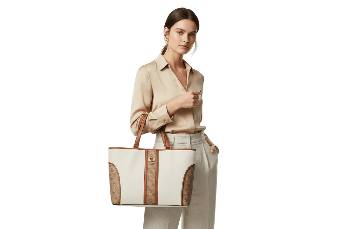 Guess Kerima Tote Natural/Milk Logo, Natural / Milk Logo Bag GB352 - Runner