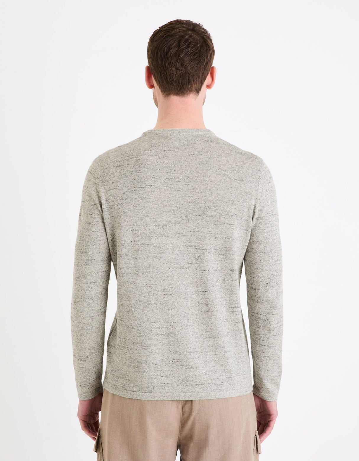 Henley Collar Mixed Sweater - Runner
