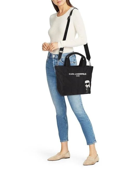 KARL LEGERFELD Women's Black Voyage Cat Sunglasses Quilted Tote Bag KB53 - Runner