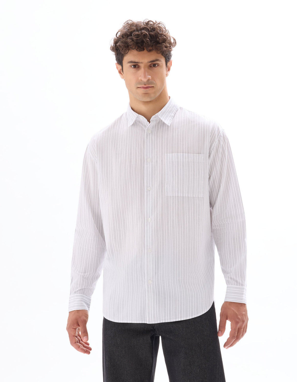 Loose Striped Poplin Shirt - Runner