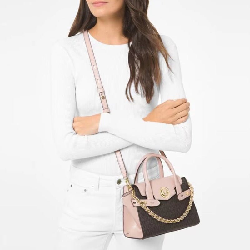 MICHAEL KORS Carmen large logo and leather - BROWN - MK2 - Runner