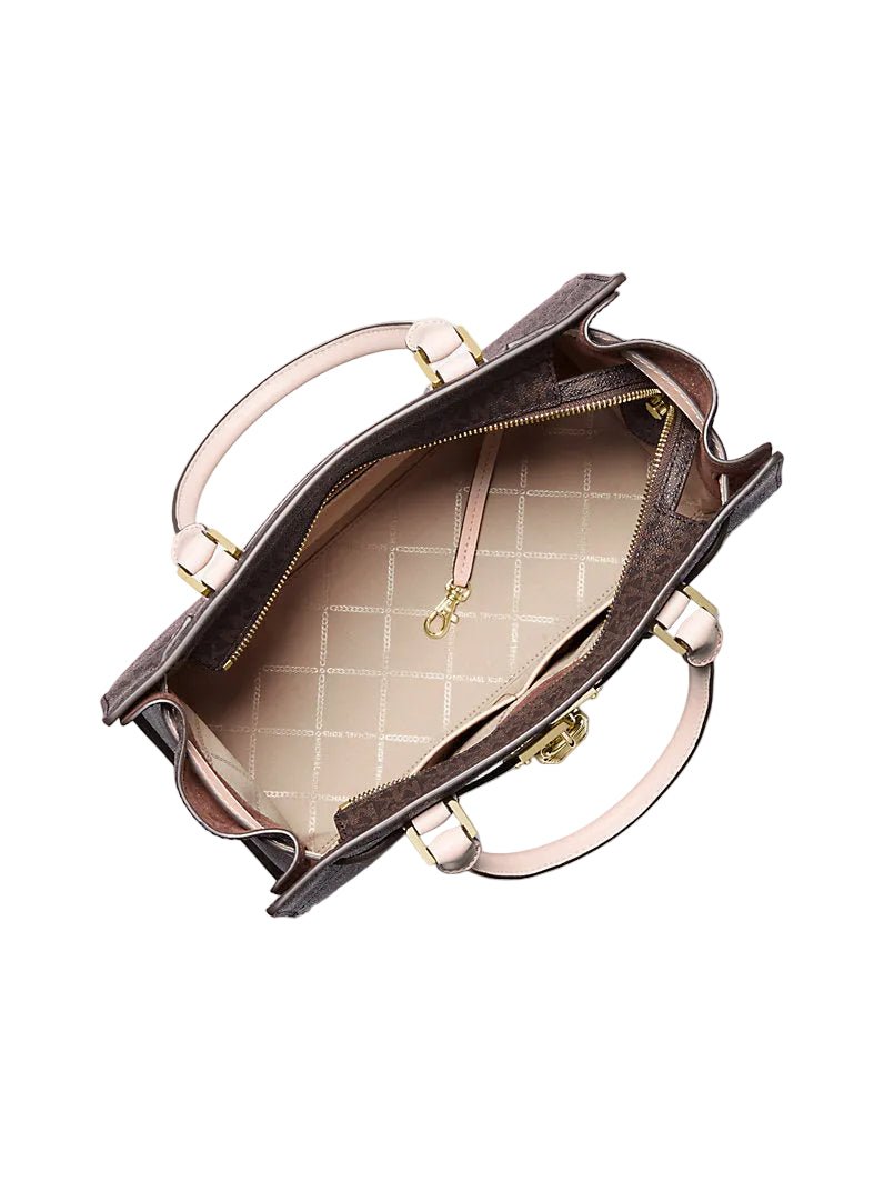 MICHAEL KORS Nouveau Hamilton Large Logo and Leather Satchel Bag MK78 - Runner