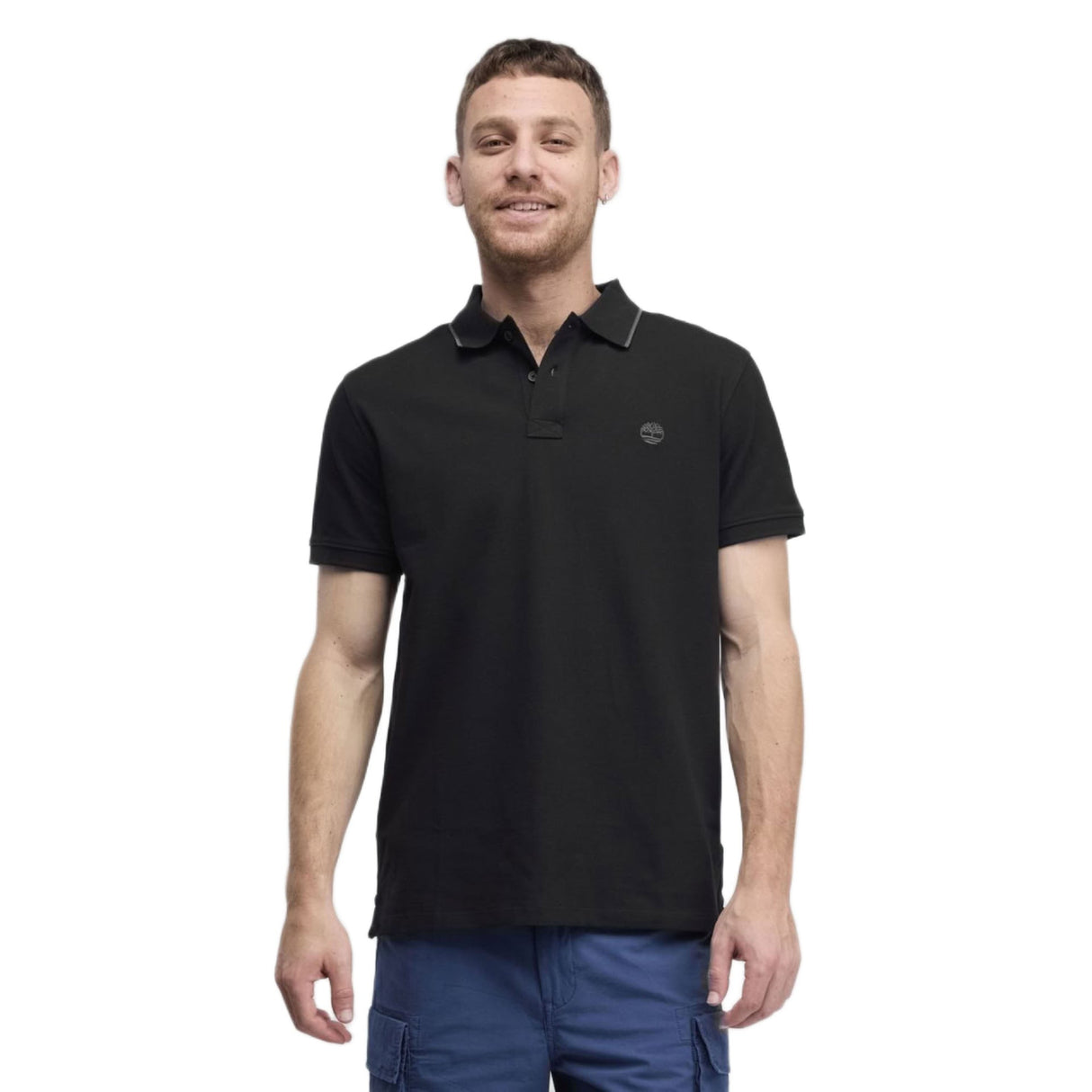 Millers River Printed Neck Short Sleeve Polo - Runner