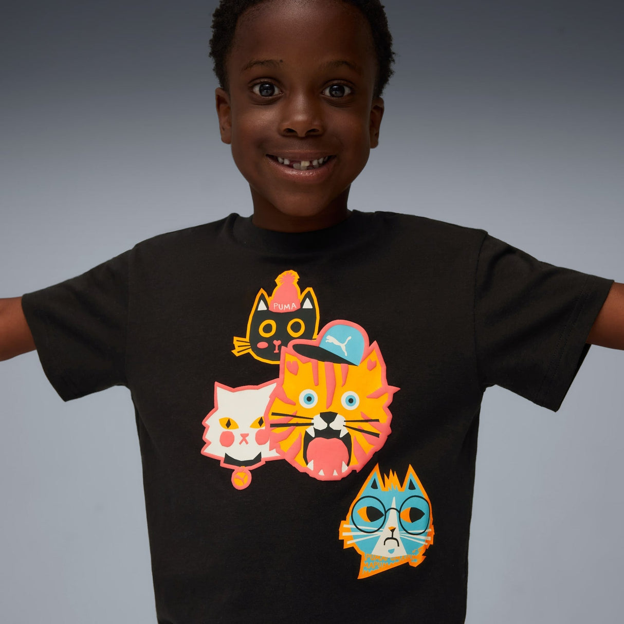 Moody Cat Graphic T-shirt II Kids - Runner