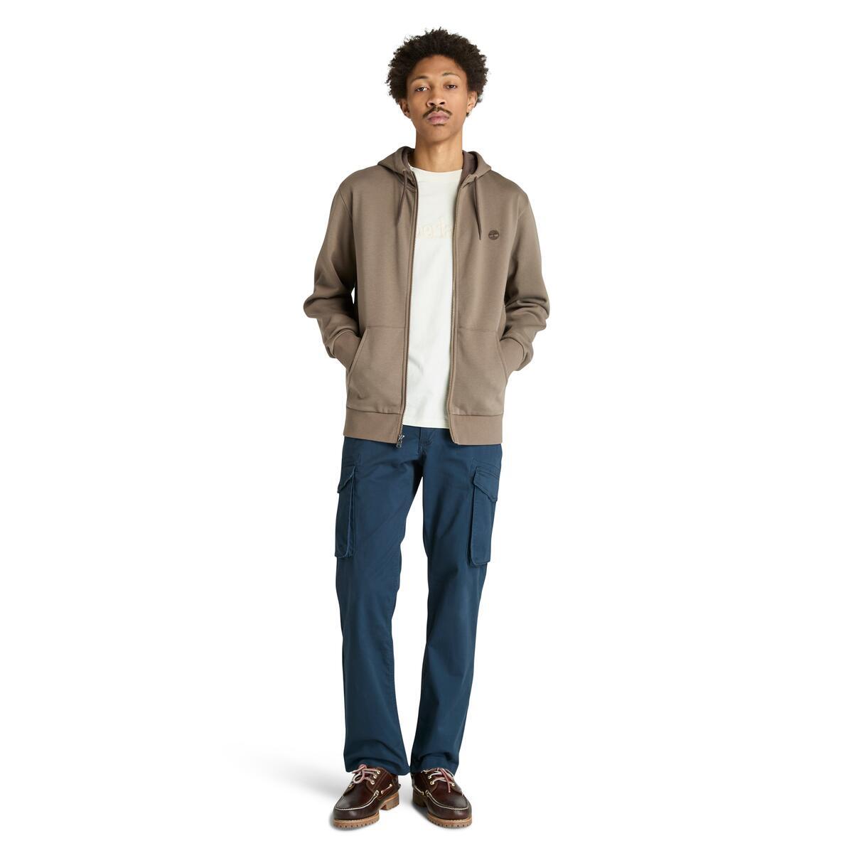 Oyster River Chest Logo Brushback Zip Hoodie - Runner