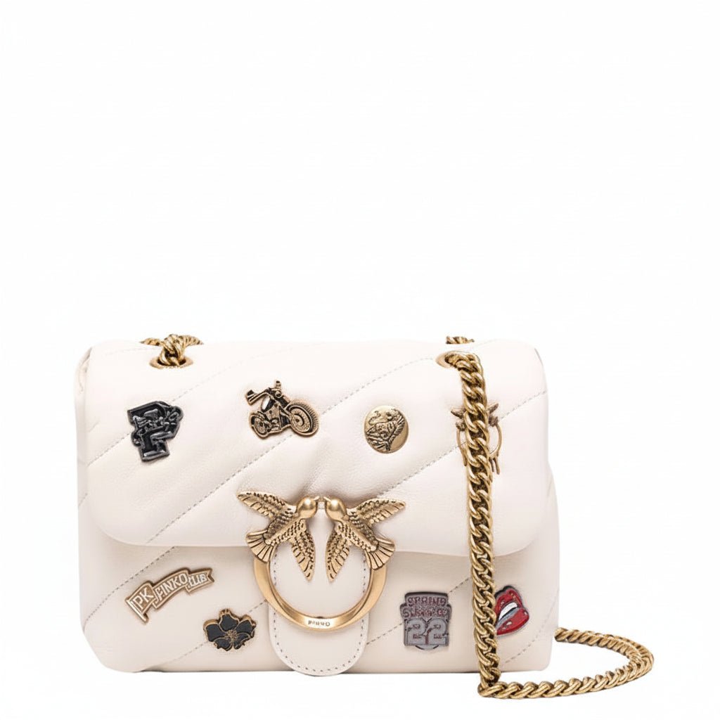 PINKO Leather messenger bag MINI PUFF VERSITY PINS CL PB15 - Runner