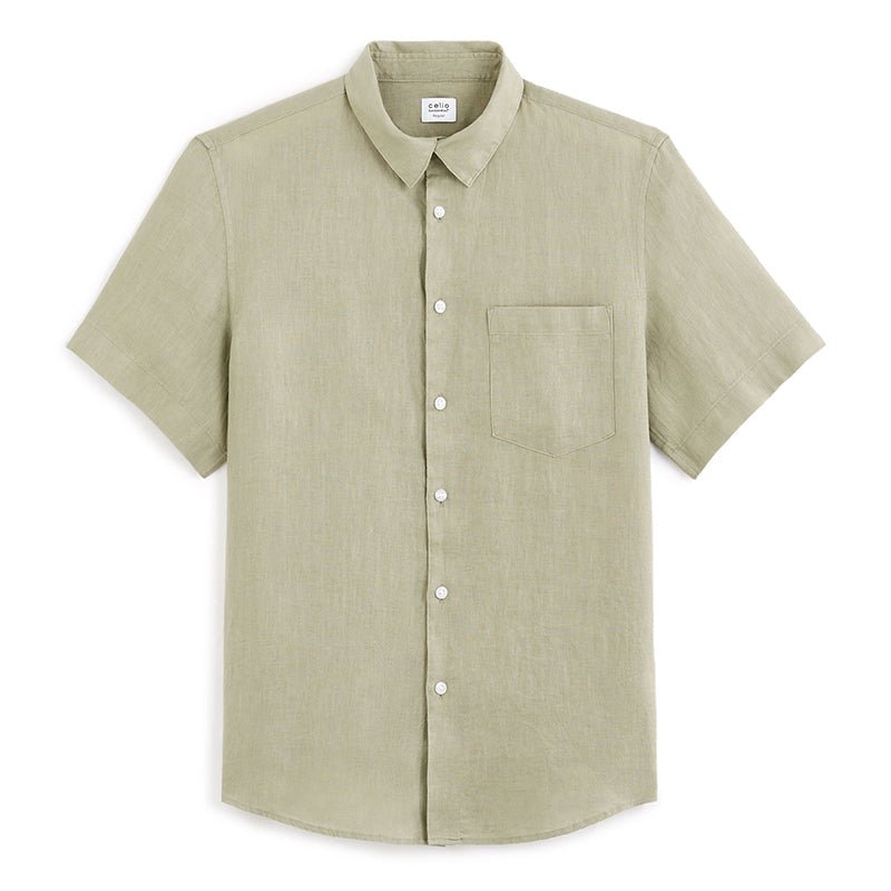 Regular 100% Linen Shirt - Sage Green - Runner