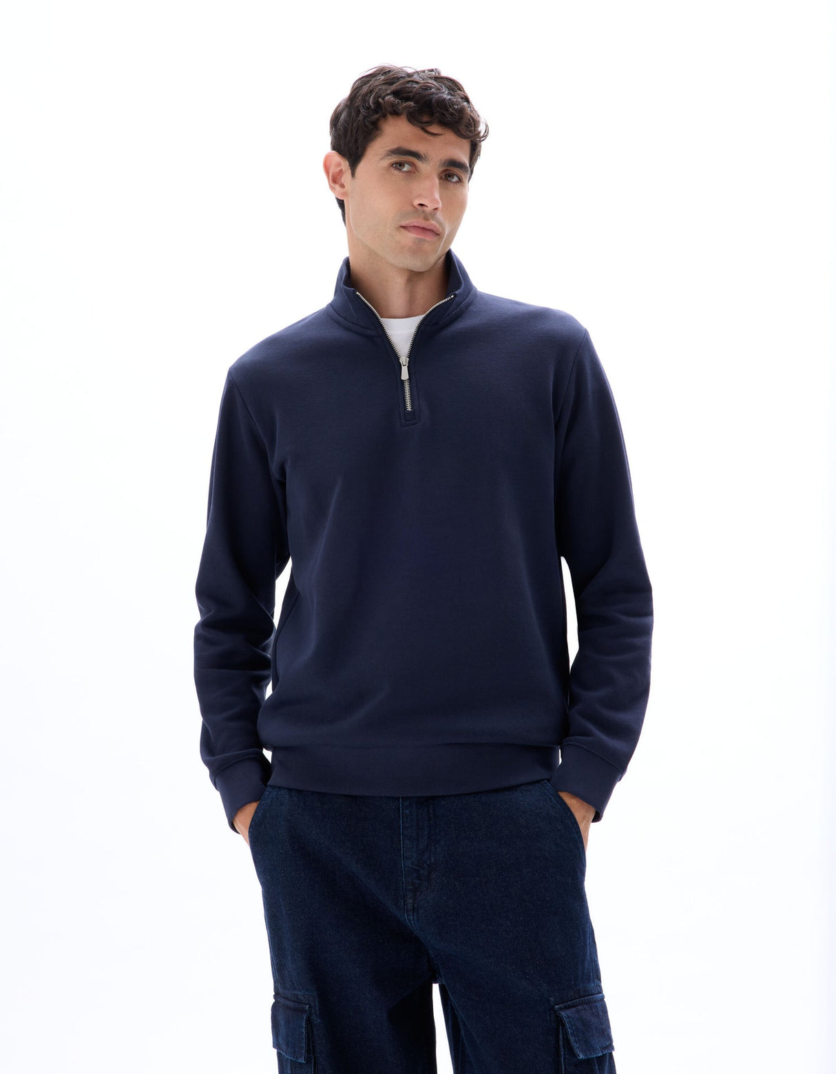 Regular Mock - Neck Sweatshirt - Runner