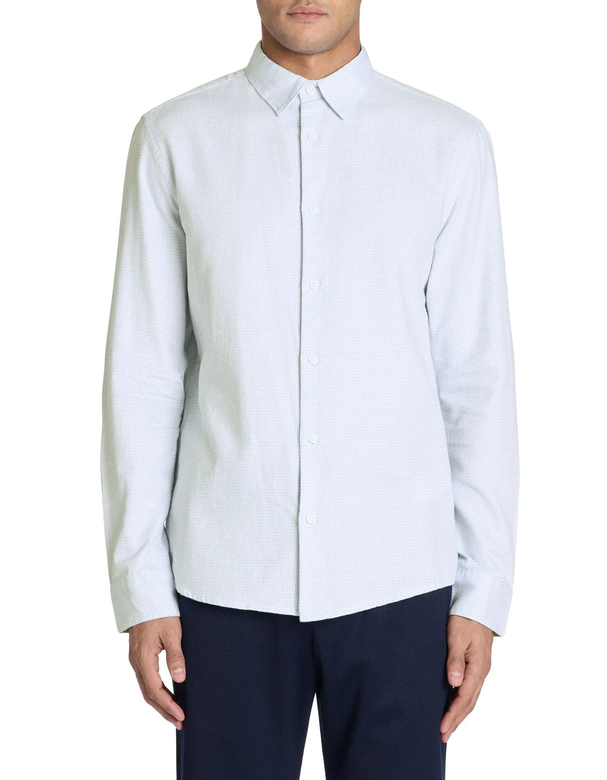 Regular Polka Dot Shirt 100% Cotton - White - Runner