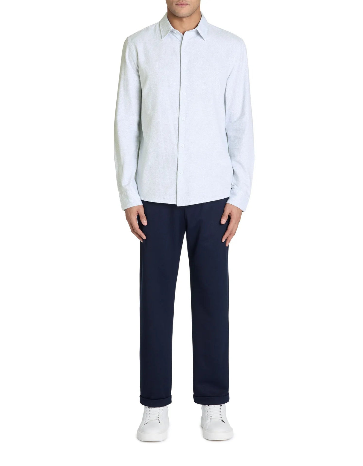 Regular Polka Dot Shirt 100% Cotton - White - Runner