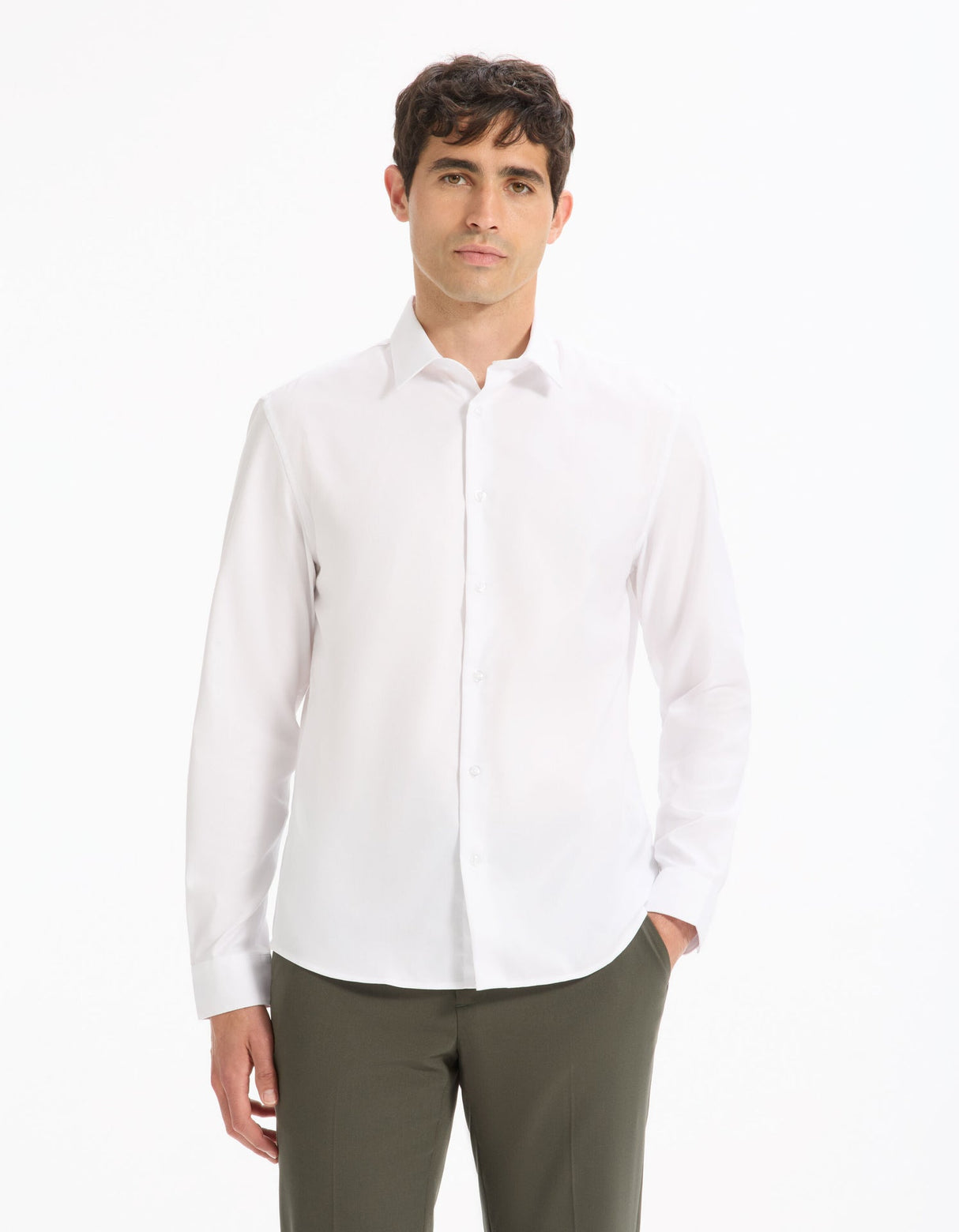Regular shirt in royal oxford - white - Runner