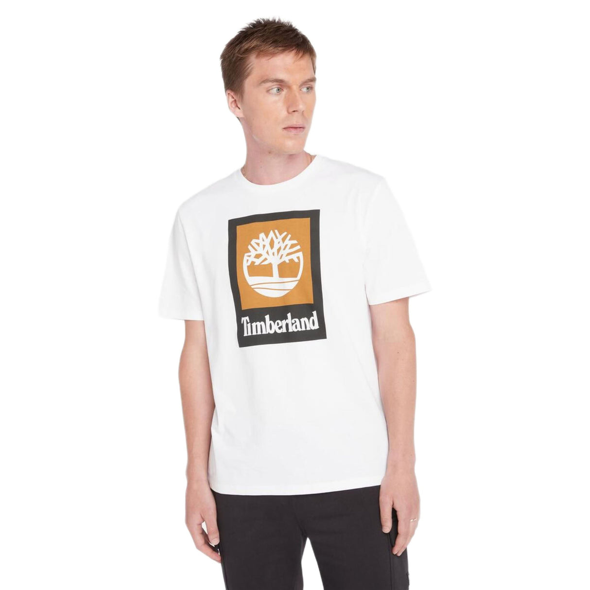 STACK LOGO Colored Short Sleeve Tee White - Runner