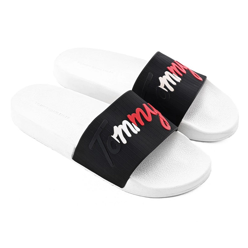 Tommy Hilfiger Jeans Earthy Black - White Slipper SLM20 - Runner