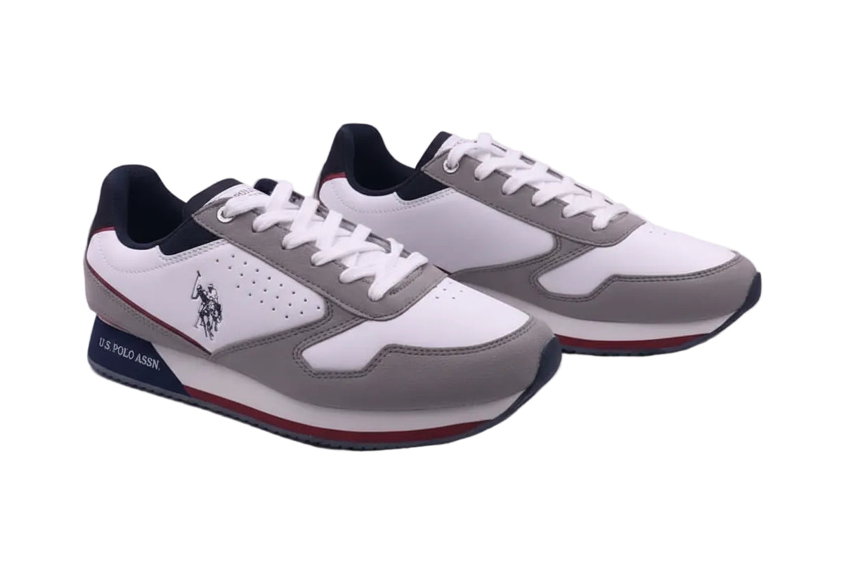 U.S. Polo Assn. NOBIL3 White Grey POM7 - Runner