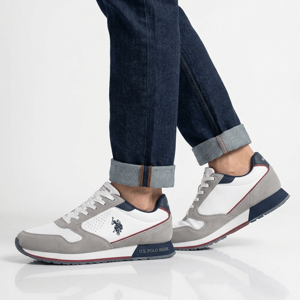 U.S. Polo Assn. NOBIL3 White Grey POM7 - Runner